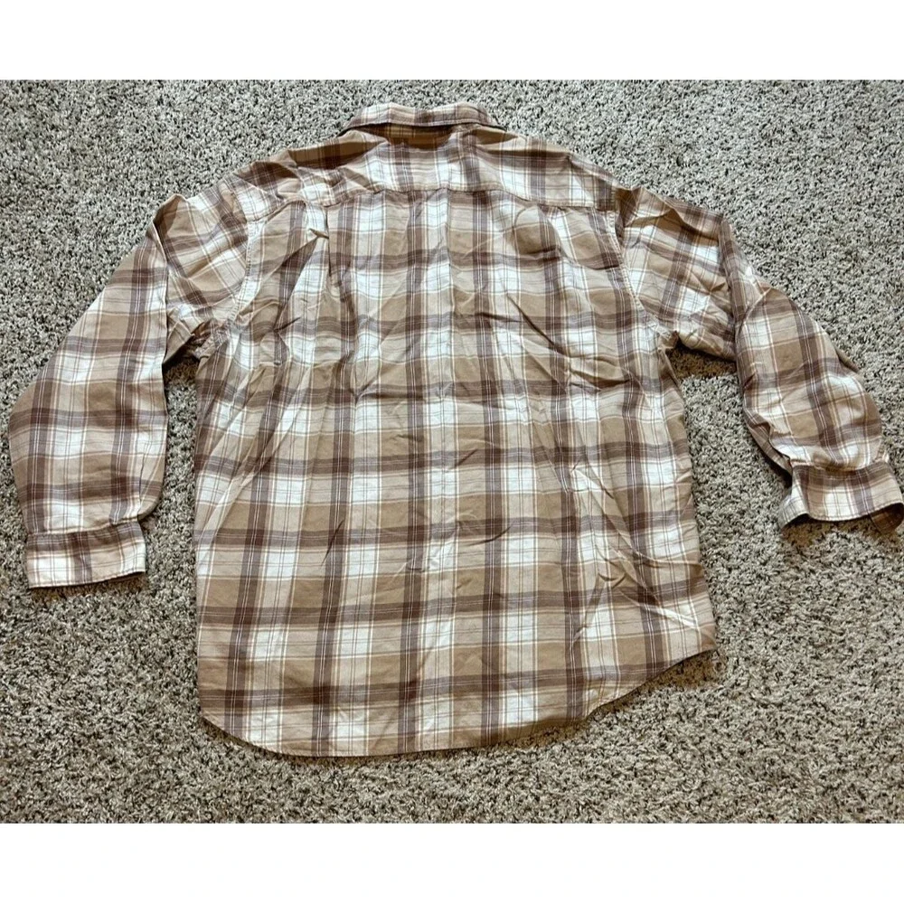 C.C. Filson Co. Men's Casual Button-Down Shirt Tan Brown Plaid XL Cotton - Picture 3 of 5